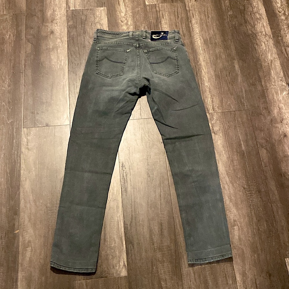 Jacob Cohen J688 Comfort Vintage Faded Green Custom Tailored Jeans Tagged 31